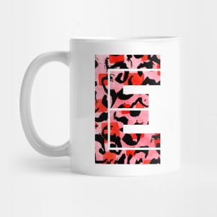 Abstract Letter E Watercolour Leopard Print Alphabet Red Mug